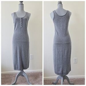 One Grey Day Cotton‎ and Cashmere Slip-on Midi Tank Dress in Gray size Medium